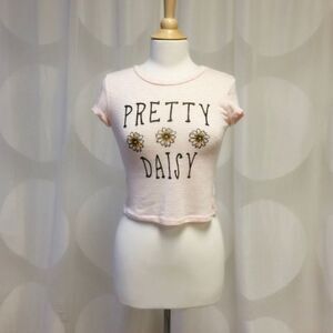 April Spirit Pink Daisy Crop Top-Size Small NWT